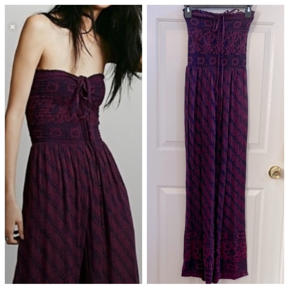 Free People Purple Strapless Jumpsuit - Picture 1 of 16